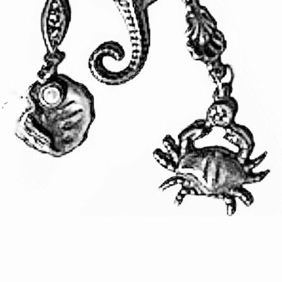 Banana Bob under the sea theme chandelier earrings ox silver Swarovski crystal - Picture 4 of 5